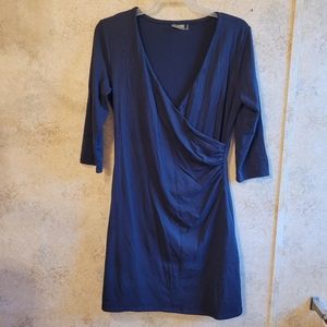 Athleta Black Wrap Dress With Side Roushing